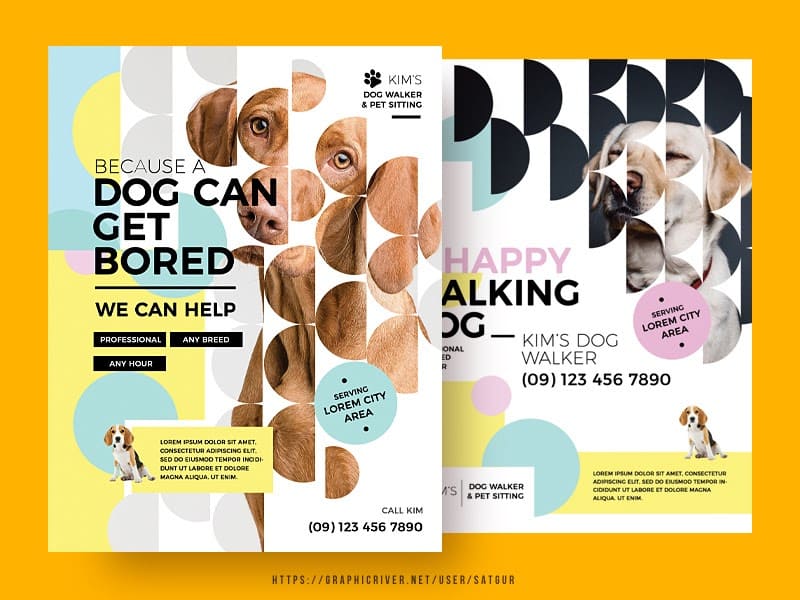 Dog Walker Flyer by Satgur Design Studio