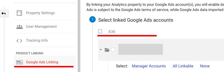 Аккаунты Google Ads и Analytics