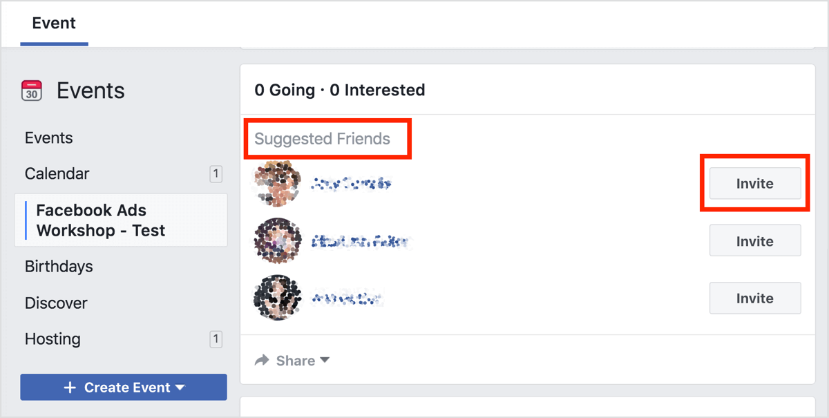 Facebook will suggest people to invite who are your friends who also like the host page as a first option.