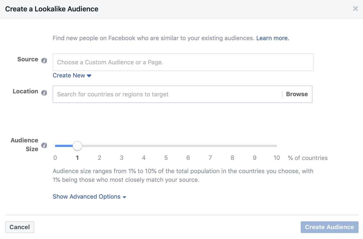 Настройка, если вы используете двойную аудиторию для рекламной кампании в Facebook.