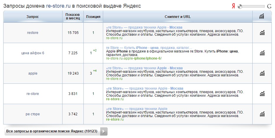 запросы домена re-store.ru