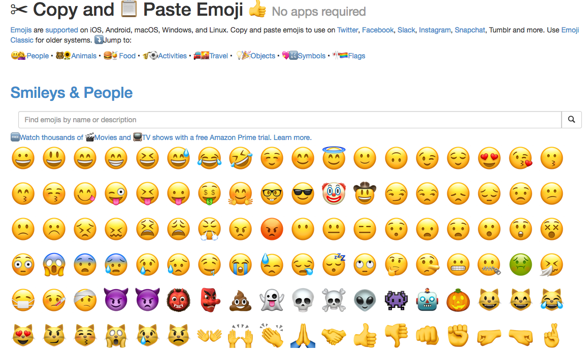 Get Emoji - библиотека с эмодзи из iOS, Android, Mac, Windows. 