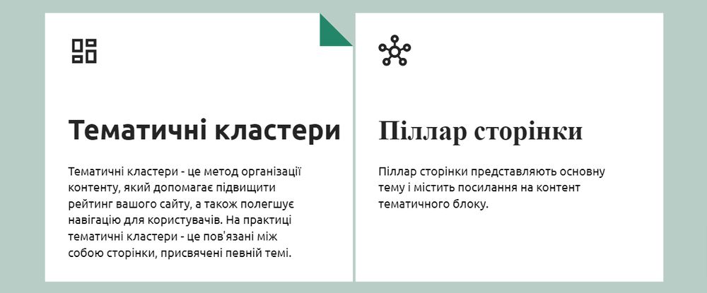 Тематичні кластери / Піллар сторінки