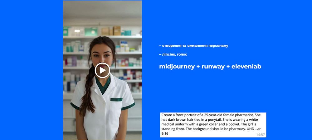 Приклад використання MidJourney + Runway + Elevenlab