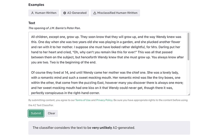 AI Text Classifier (OpenAI)