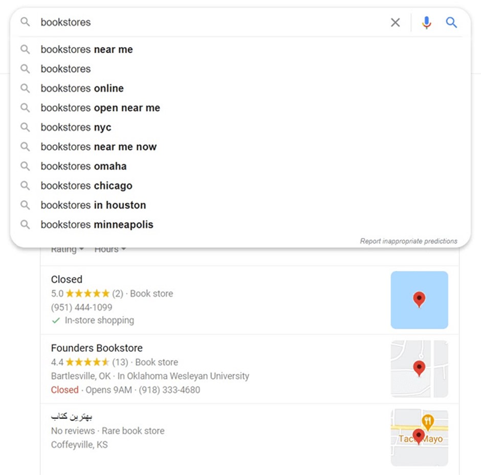 Поисковые подсказки в Google